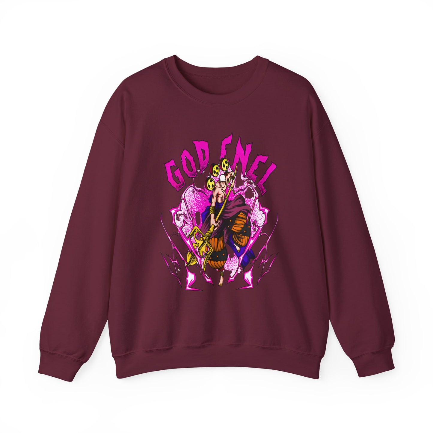 God Enel One Piece Sweatshirt – 100% Cotton Anime Pullover Featuring Thunder God of Skypiea