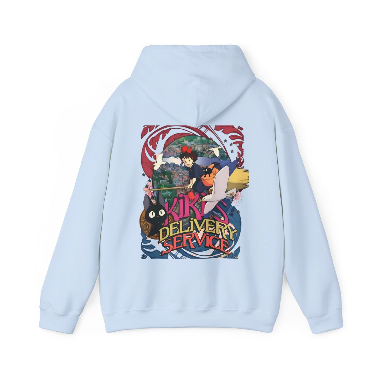 Kiki's Delivery Service Art Back Print Hoodie – 100% Cotton Studio Ghibli Anime Pullover