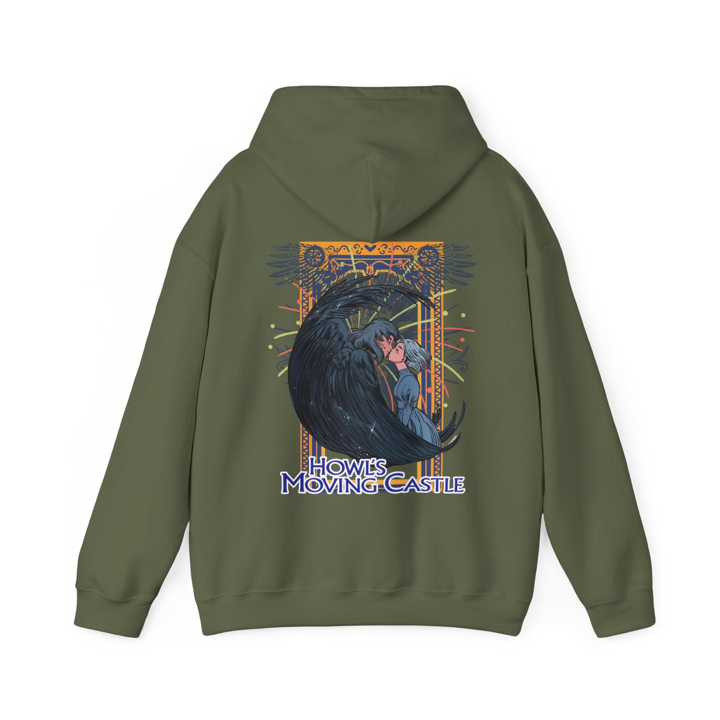 Howl’s Moving Castle Back Print Hoodie – 100% Cotton Studio Ghibli Sweatshirt for Anime Fans
