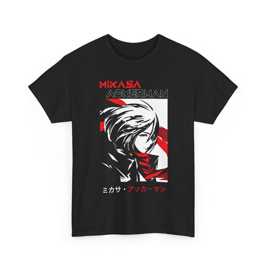 Mikasa Ackerman T-Shirt – 100% Cotton Attack on Titan Anime Tee for Fans