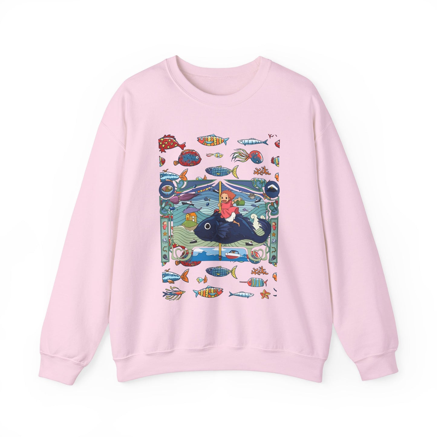 Ponyo Sea Love Sweatshirt – 100% Cotton Studio Ghibli Pullover for Anime and Ocean Lovers
