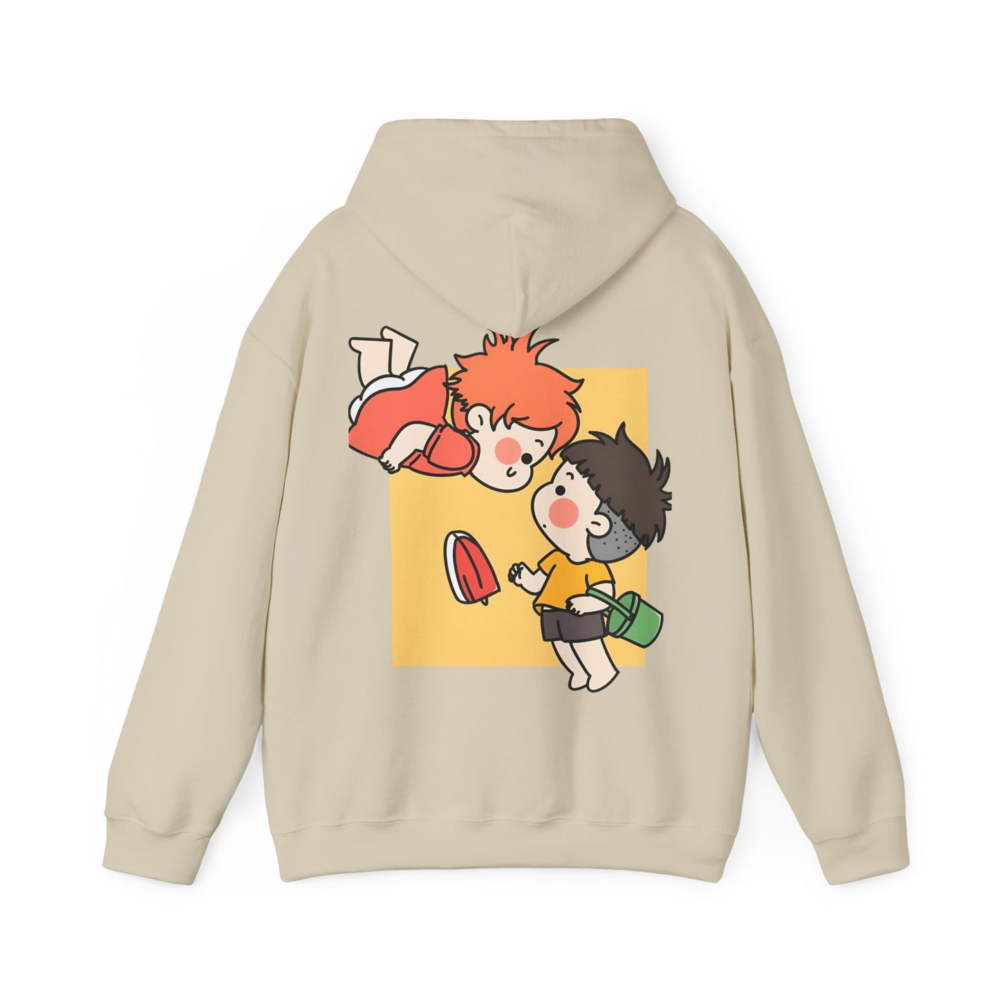 Ponyo & Sosuke Back Print Hoodie – 100% Cotton Gildan 18500 | Studio Ghibli Anime