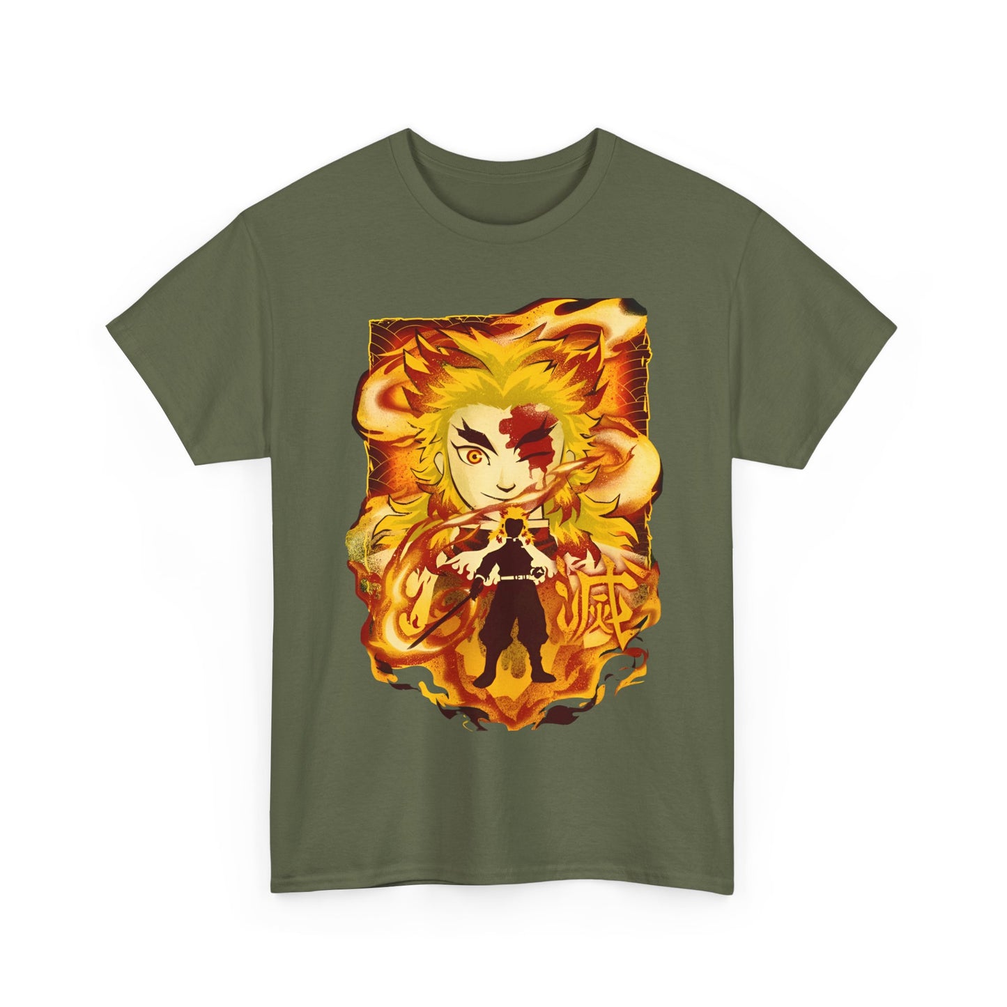 Kyojuro Rengoku Demon Slayer T-Shirt – 100% Cotton Anime Tee for Flame Hashira Fans