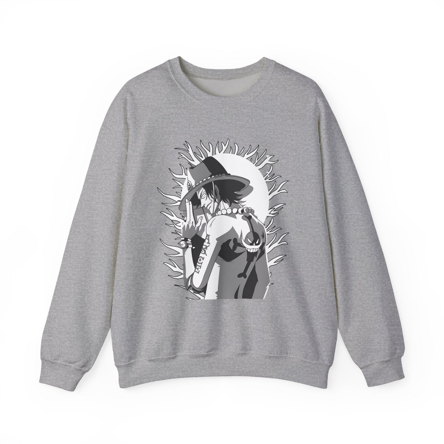 Portgas D. Ace One Piece Sweatshirt – 100% Cotton Anime Pullover for Fire Fist Fans