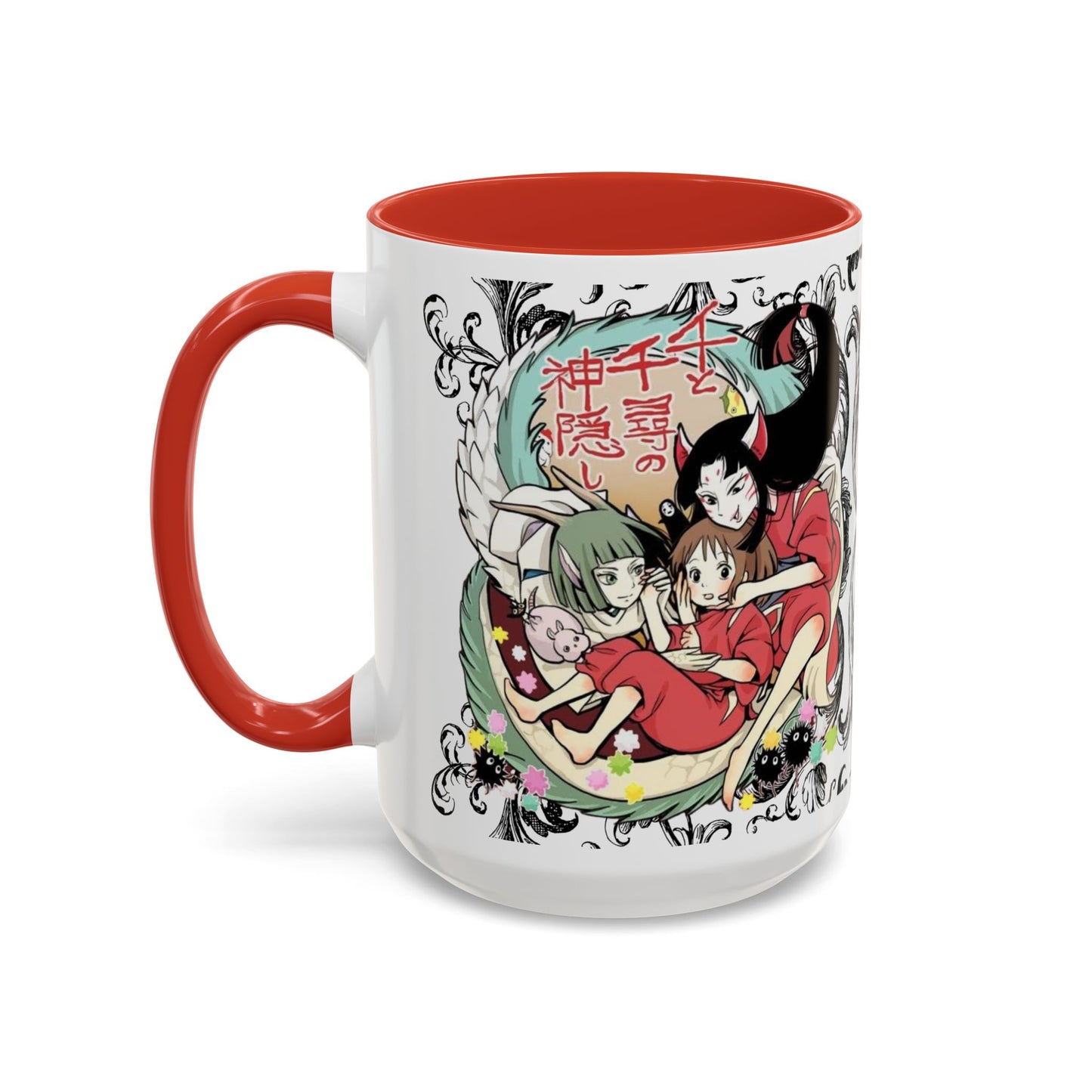 Spirited Away Cool Accent Mug – Studio Ghibli Color Handle Coffee Cup – 11oz & 15oz Ceramic Gift for Anime Fans