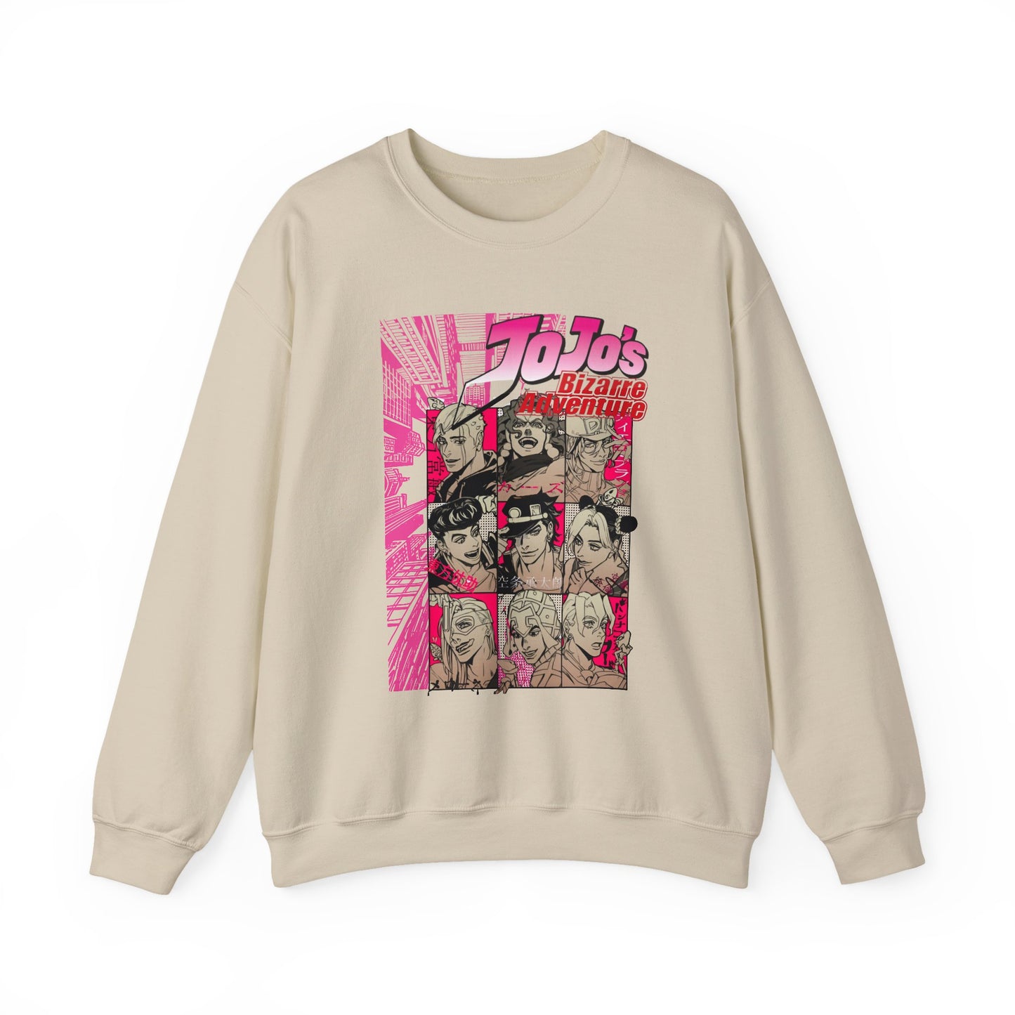 JoJo’s Bizarre Adventure Sweatshirt – 100% Cotton Anime Pullover Featuring Joestar & Stand Designs – Stylish Otaku Clothing