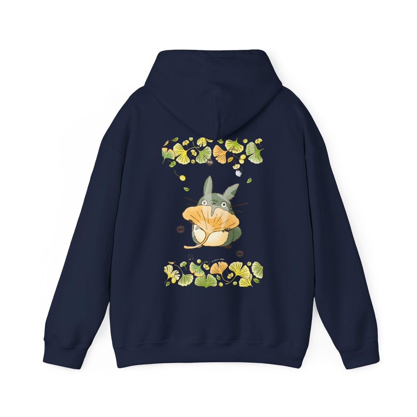 Totoro Flowers Dream Back Print Hoodie – 100% Cotton Gildan 18500 | Studio Ghibli Anime Hoodie