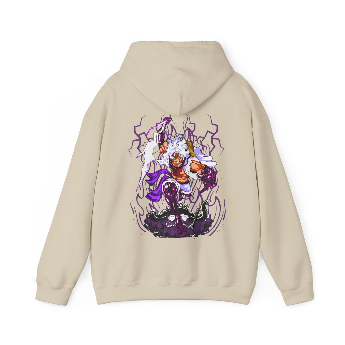 Luffy Gear 5 One Piece Back Print Hoodie – 100% Cotton Anime Hoodie for Straw Hat Fans