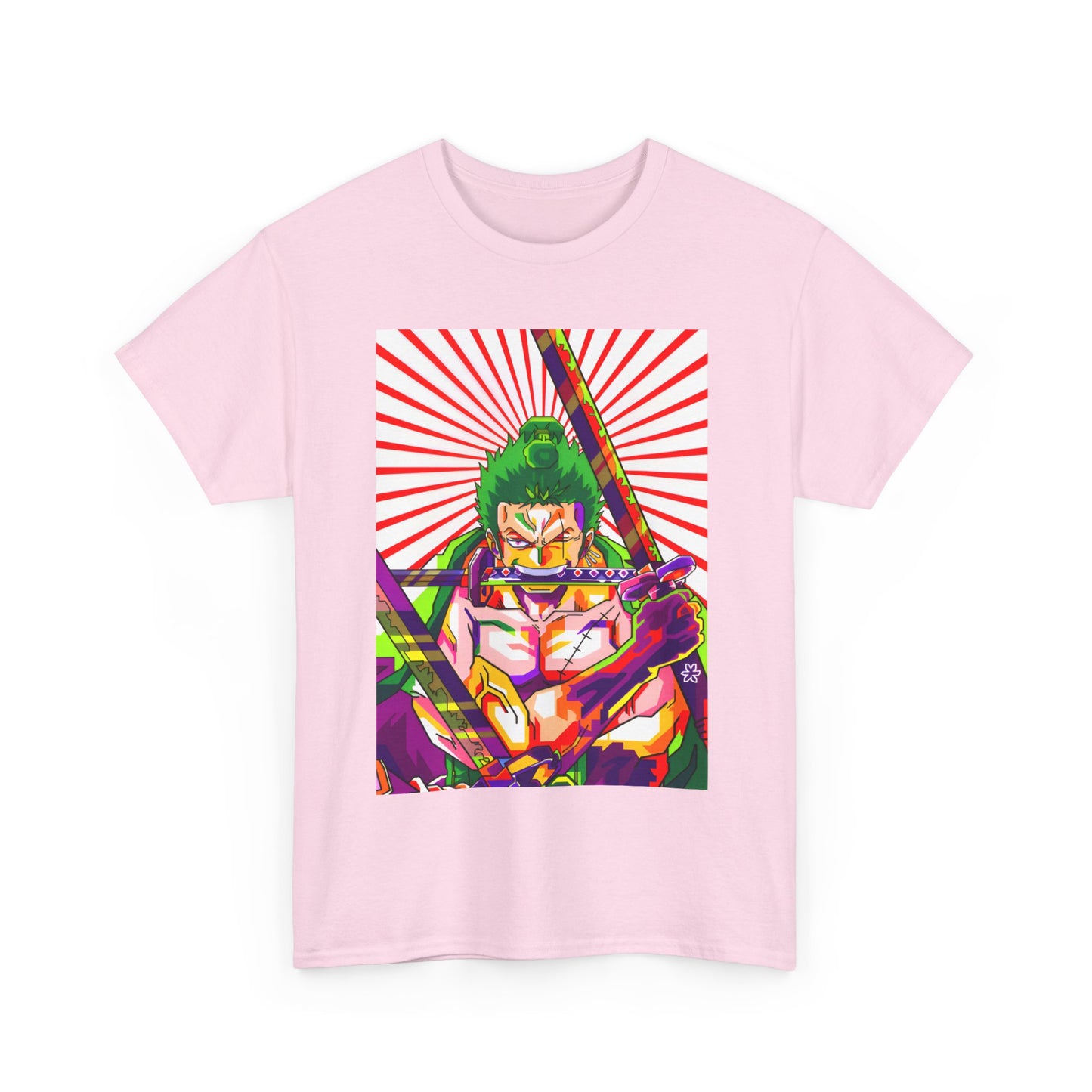 One Piece Zoro Style T-Shirt – 100% Cotton Anime Tee for Swordsman Fans