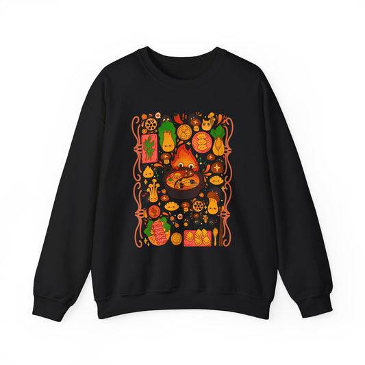 Calcifer Breakfast Sweatshirt – 100% Cotton Studio Ghibli Pullover from Howl’s Moving Castle