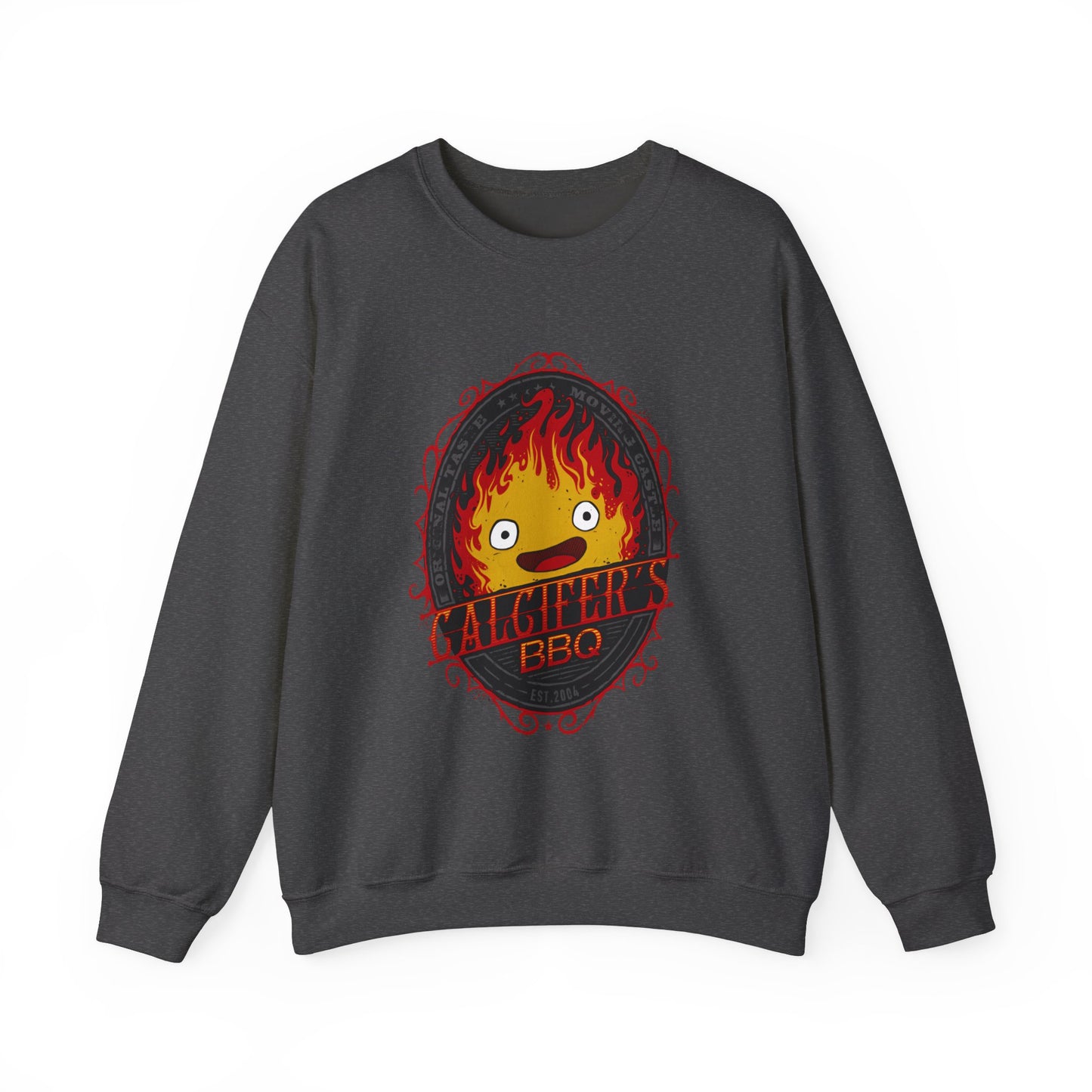 Calcifer BBQ Demon Flame Sweatshirt – 100% Cotton Studio Ghibli Cozy Anime Pullover
