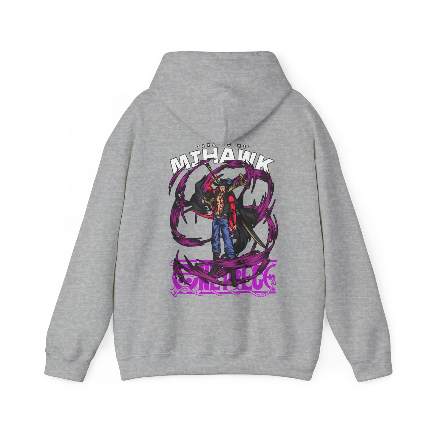 Dracule Mihawk One Piece Back Print Hoodie – 100% Cotton Anime Hoodie for Swordsman Fans