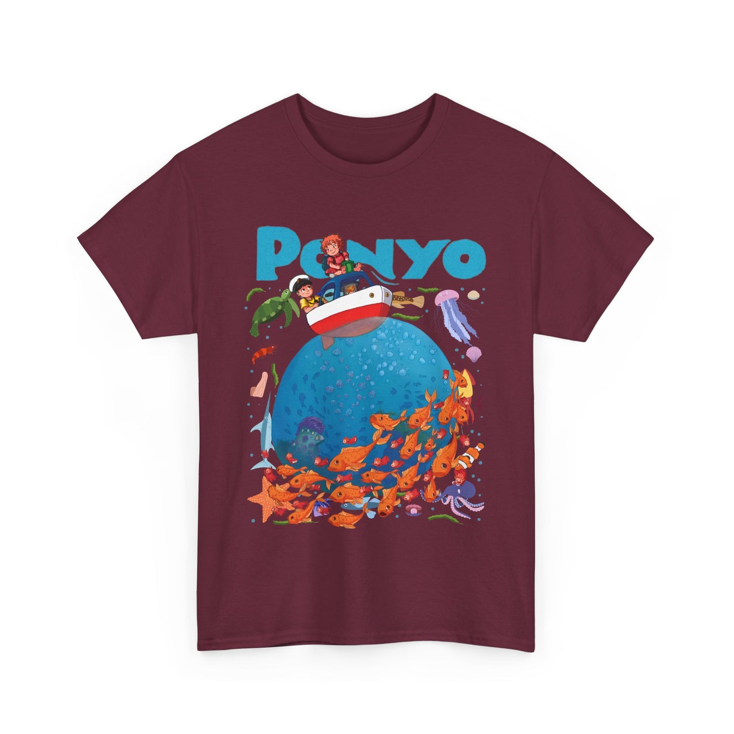 Ponyo and Sosuke Boat Adventure T-Shirt – 100% Cotton Studio Ghibli Inspired Tee