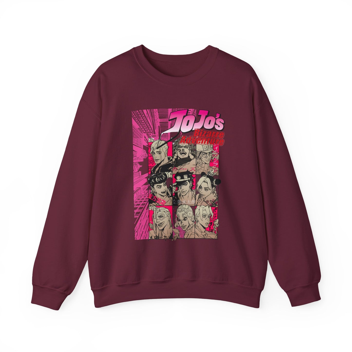 JoJo’s Bizarre Adventure Sweatshirt – 100% Cotton Anime Pullover Featuring Joestar & Stand Designs – Stylish Otaku Clothing