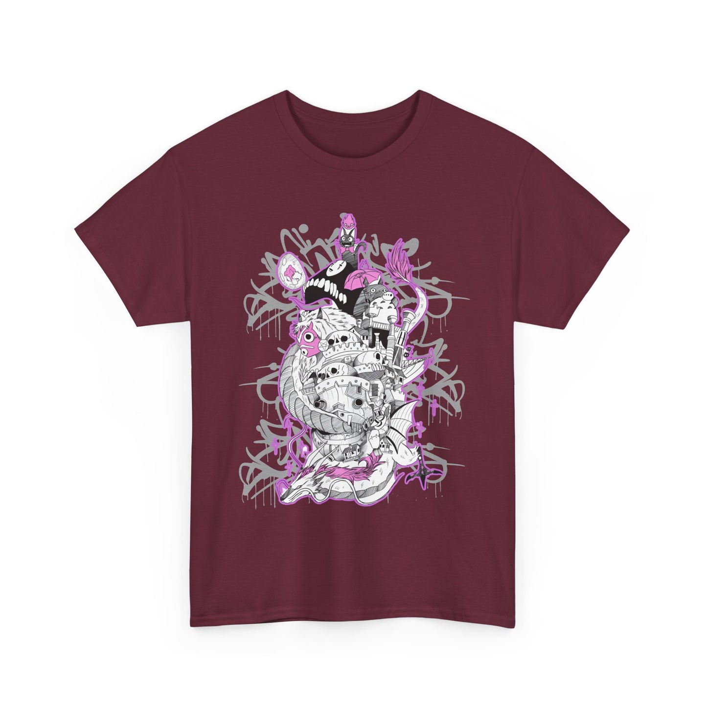 Studio Ghibli Art Deco T-Shirt | Anime Cotton Graphic Tee