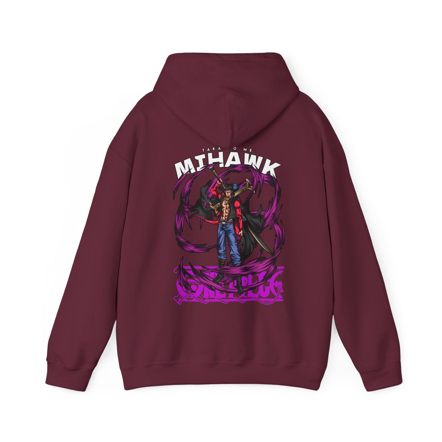 Dracule Mihawk One Piece Back Print Hoodie – 100% Cotton Anime Hoodie for Swordsman Fans