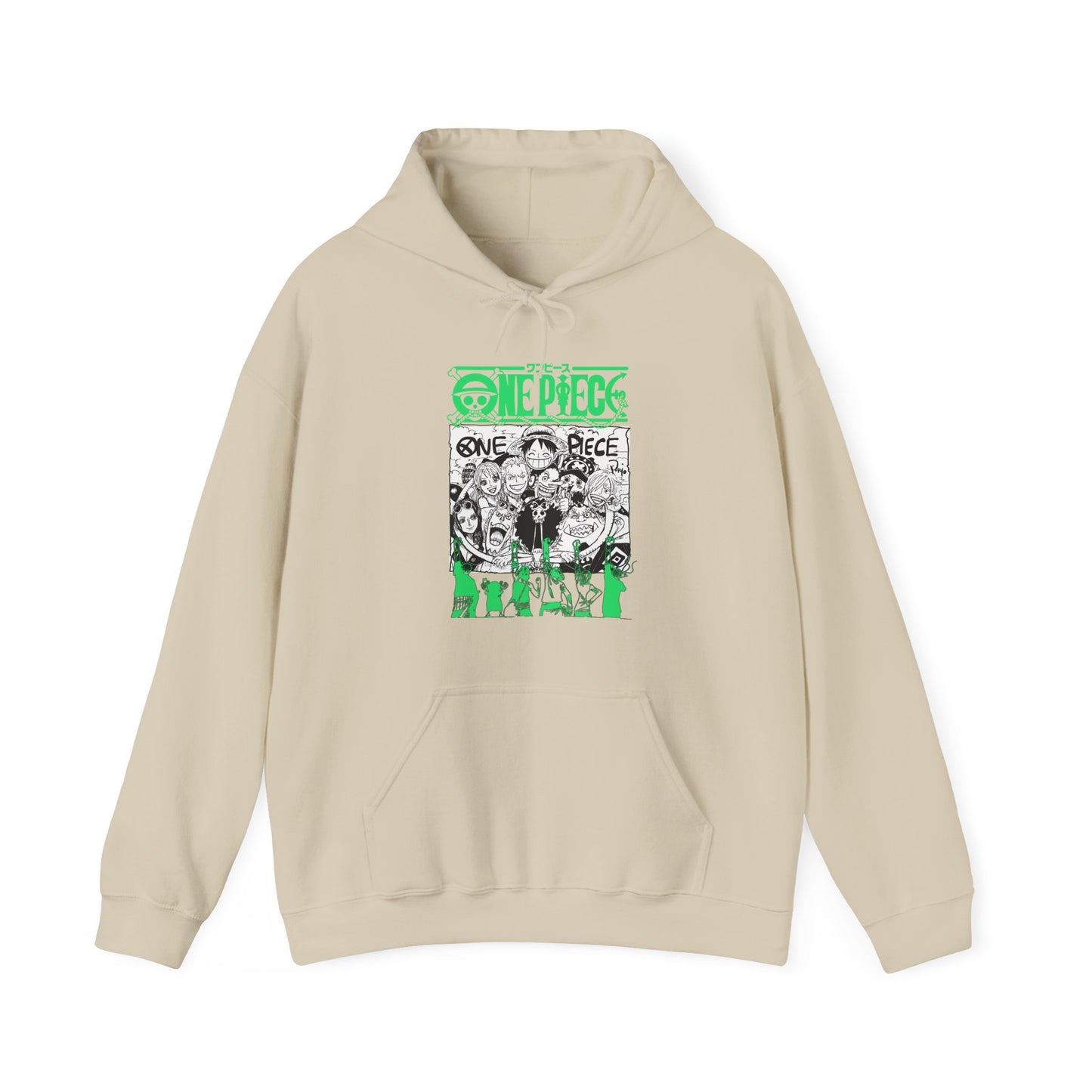 One Piece Characters Hoodie – 100% Cotton Anime Pullover Featuring Straw Hat Crew