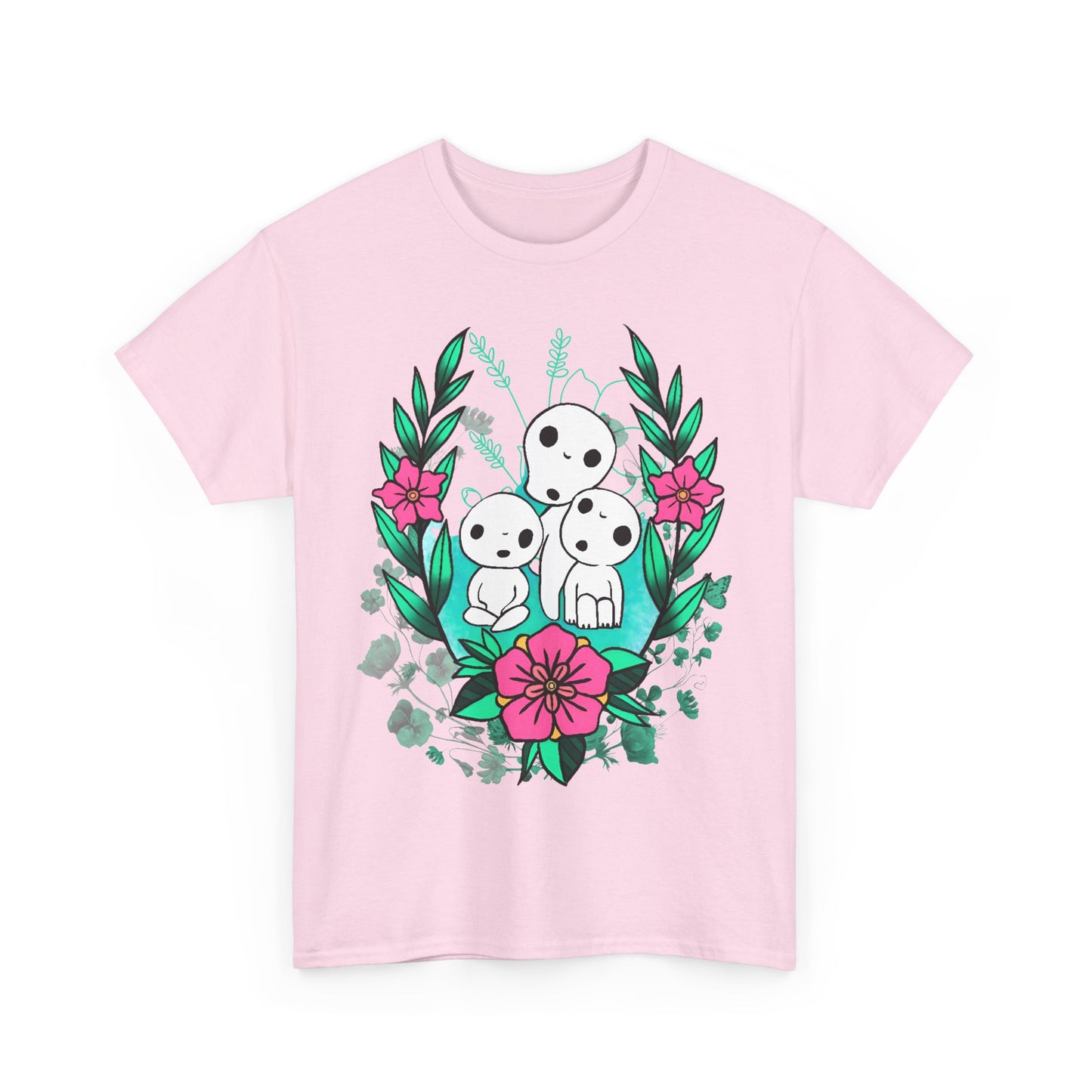 Kodama Flowers Art T-Shirt | 100% Cotton Studio Ghibli Anime Tee