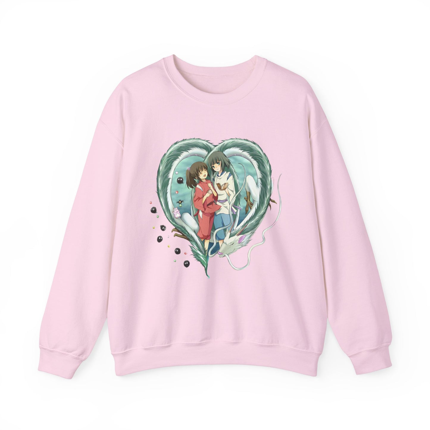 Chihiro and Haku Love Sweatshirt – 100% Cotton Spirited Away Anime Pullover for Studio Ghibli Fans