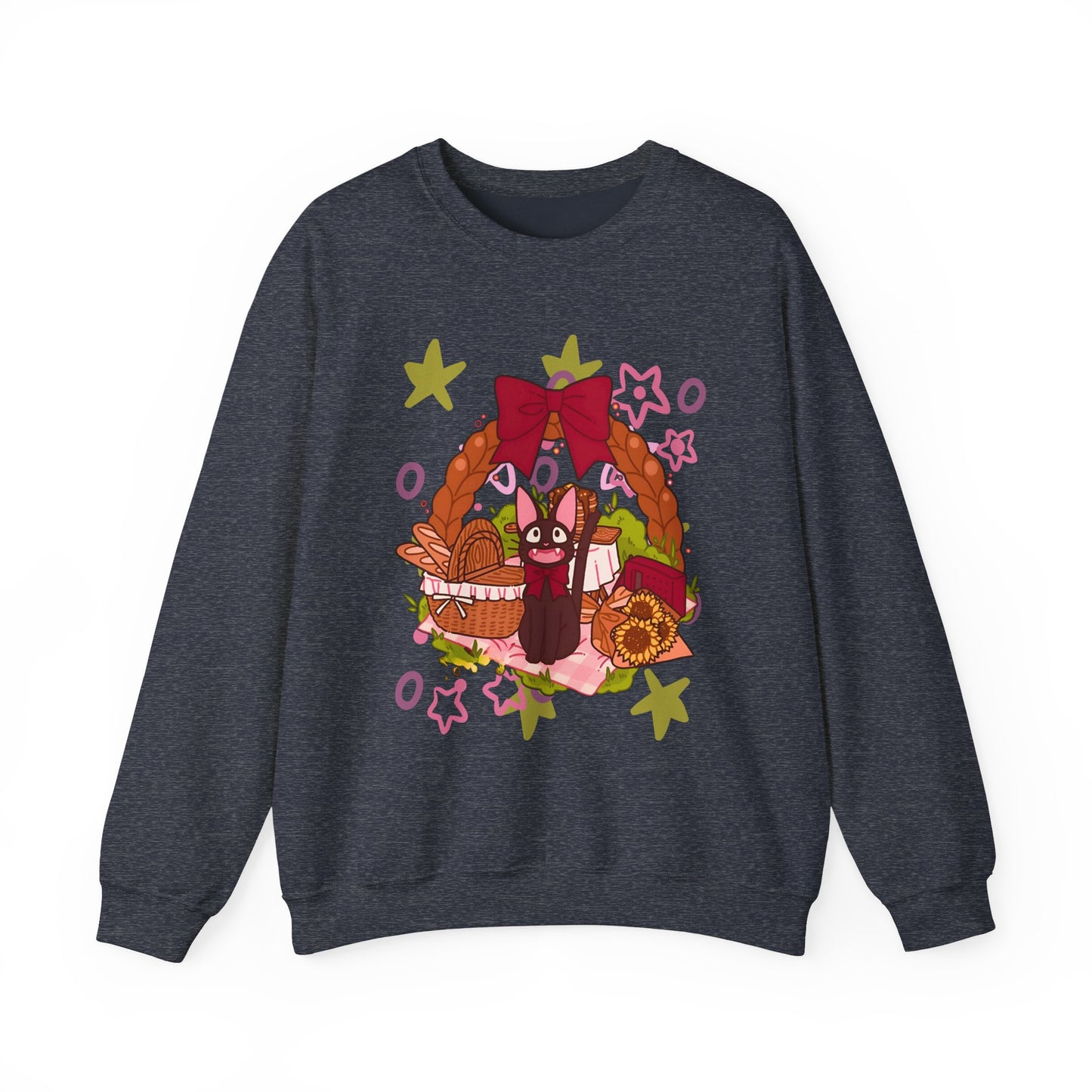 Jiji Cat Gift Sweatshirt – 100% Cotton Studio Ghibli Inspired Cozy Anime Pullover