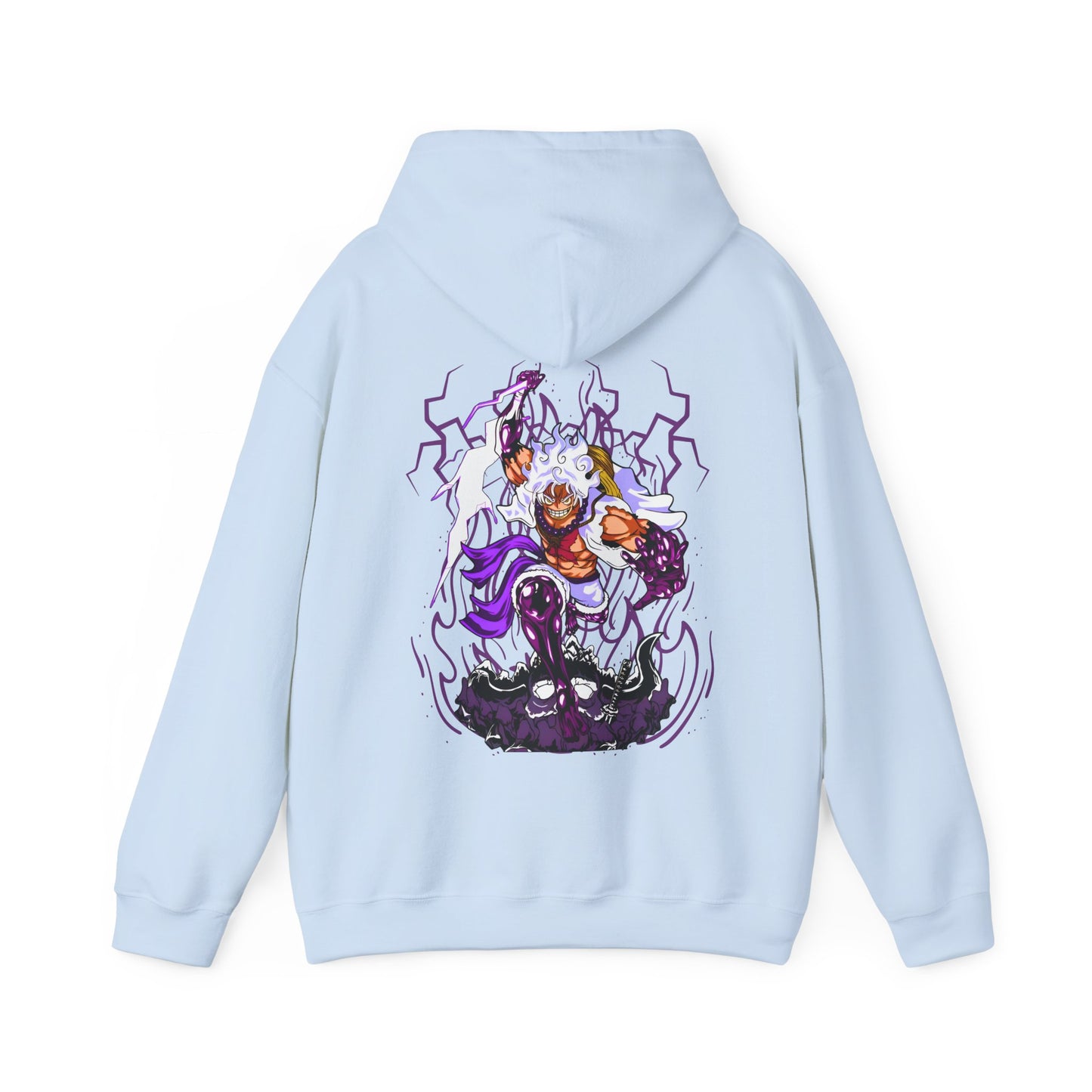 Luffy Gear 5 One Piece Back Print Hoodie – 100% Cotton Anime Hoodie for Straw Hat Fans