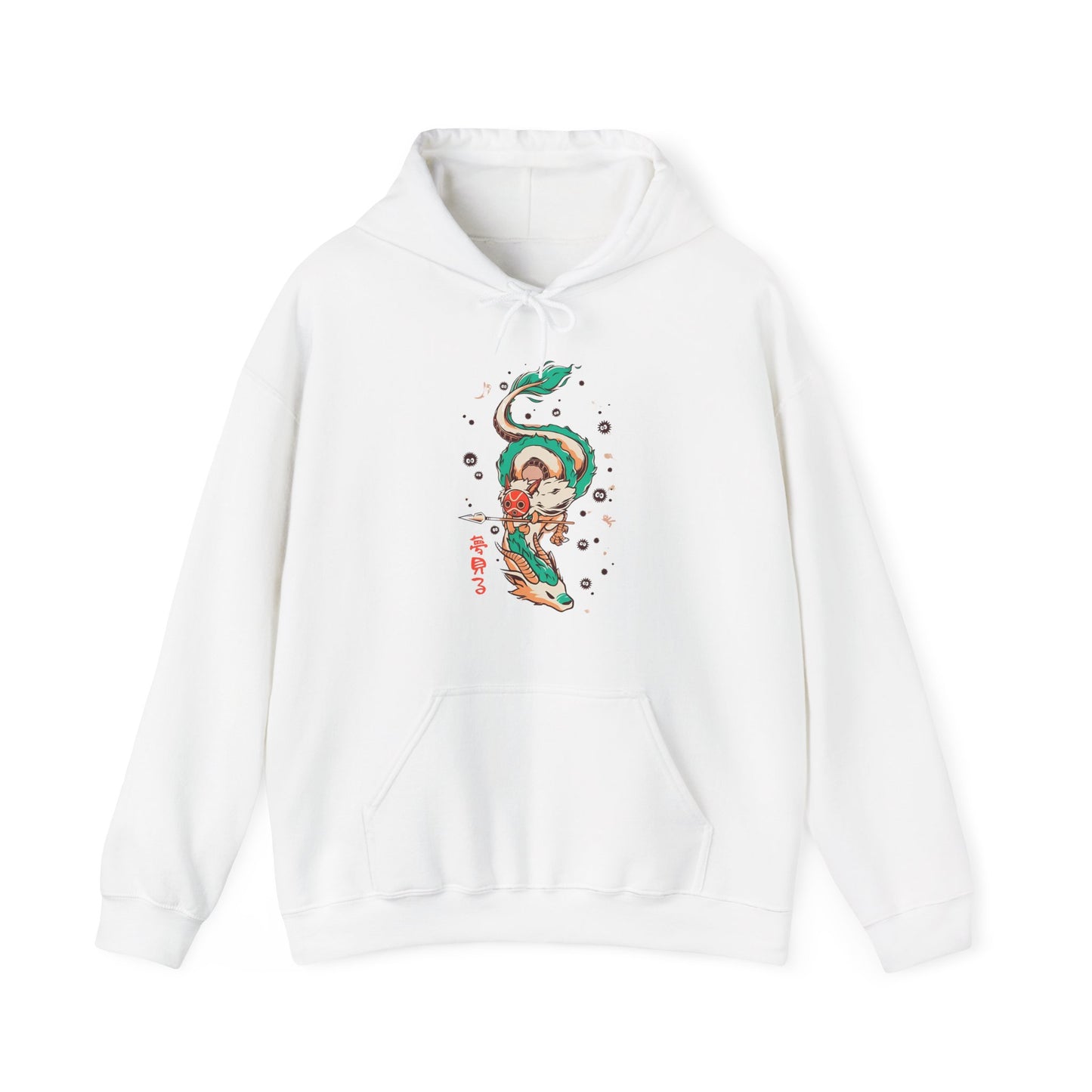 Haku and Princess Mononoke Hoodie – 100% Cotton Studio Ghibli Anime Hoodie for Fans
