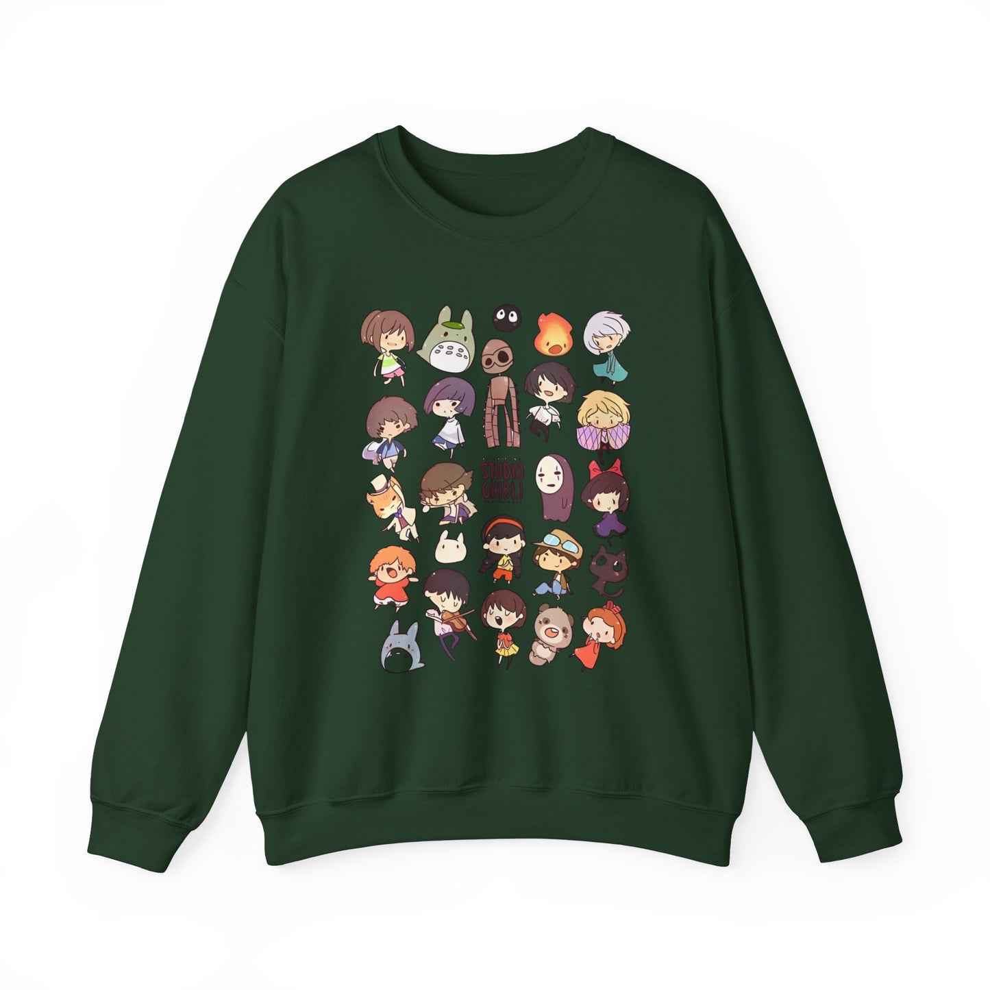 Chibi Studio Ghibli Characters Sweatshirt – 100% Cotton Cozy Anime Pullover for Ghibli Lovers