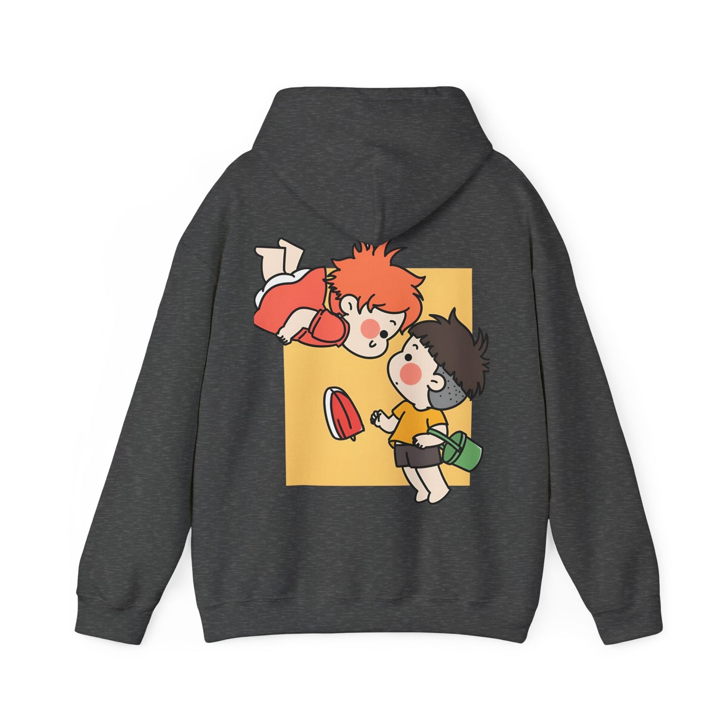 Ponyo & Sosuke Back Print Hoodie – 100% Cotton Gildan 18500 | Studio Ghibli Anime