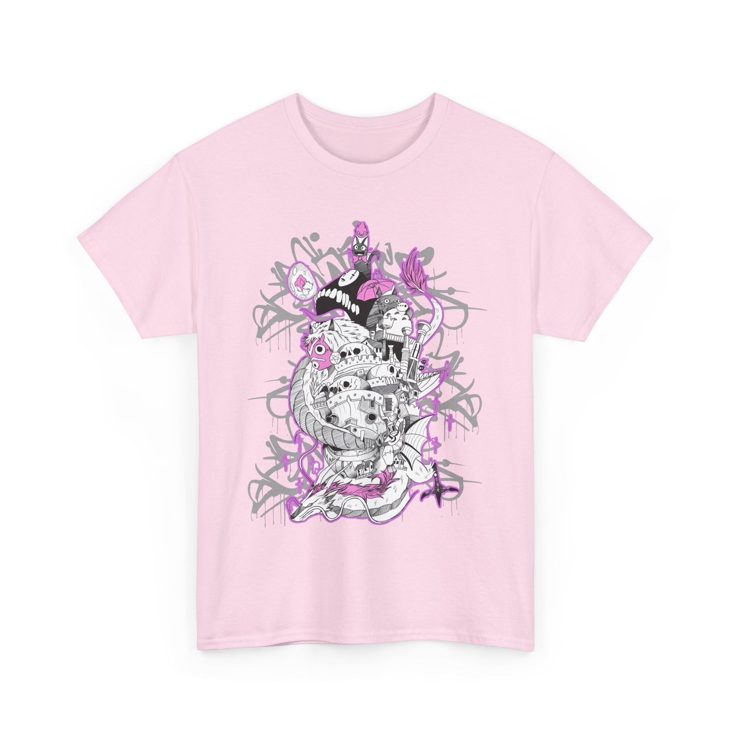 Studio Ghibli Art Deco T-Shirt | Anime Cotton Graphic Tee