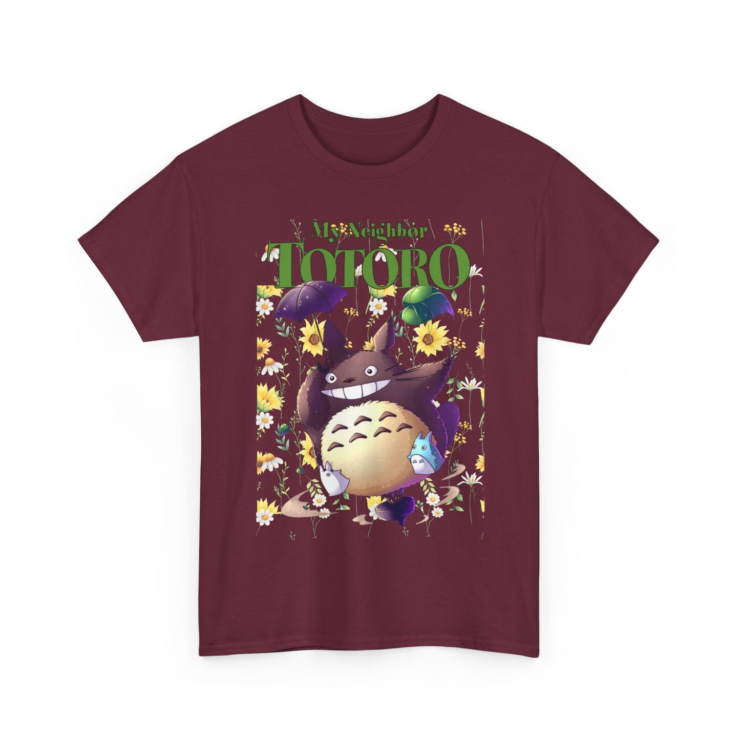 My Neighbor Totoro Umbrella T-Shirt 100% Cotton Studio Ghibli Tee