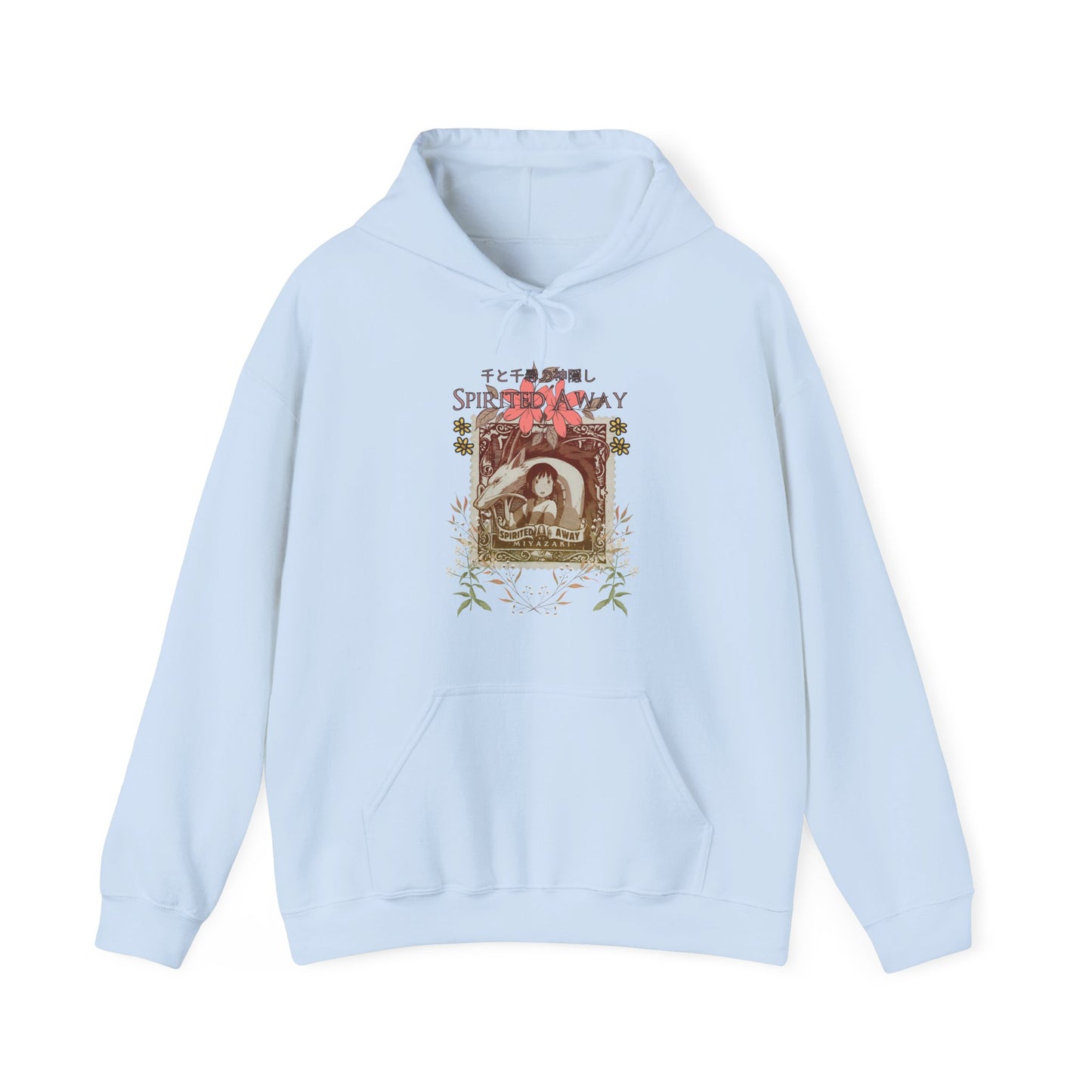 Spirited Away Philately Hoodie – 100% Cotton Anime Hoodie with Stamp-Inspired Design for Ghibli Fans