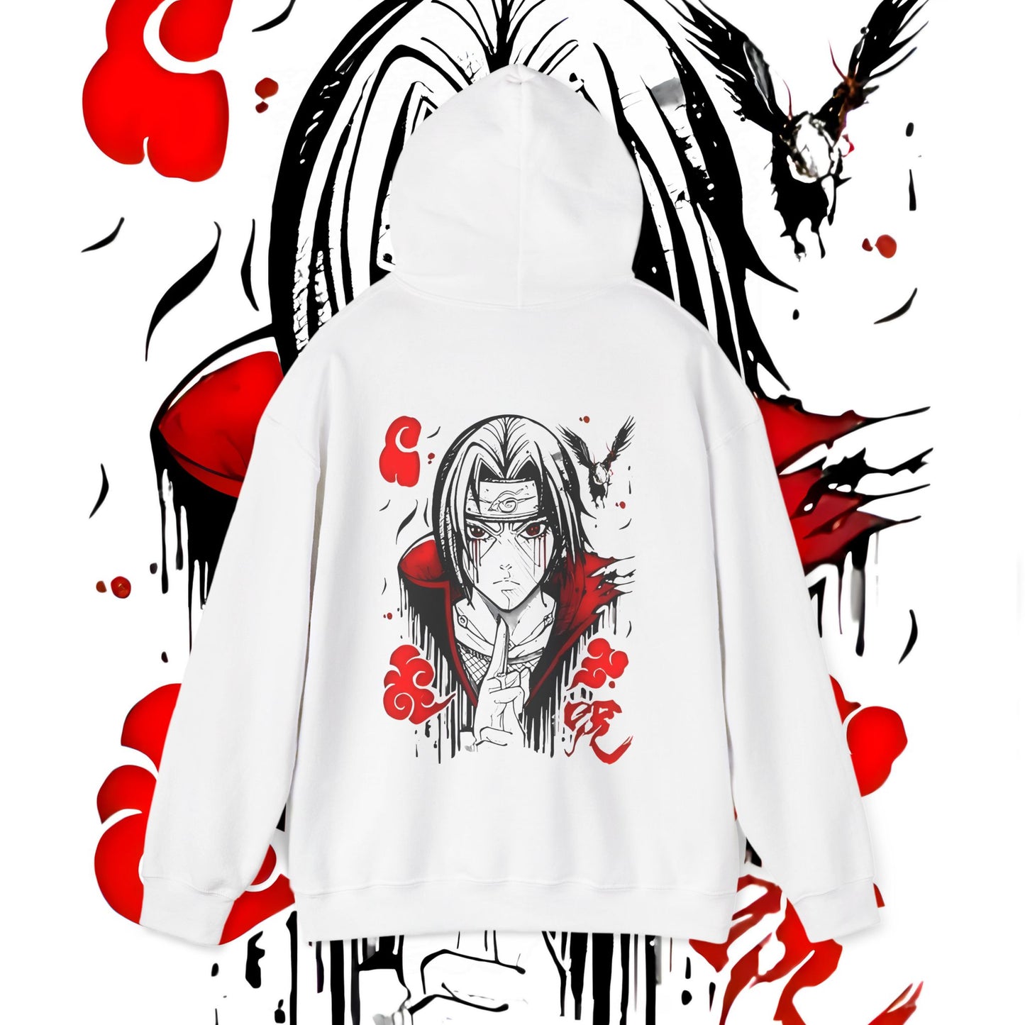 Itachi Uchiha Art Back Print Hoodie Naruto Anime Cotton