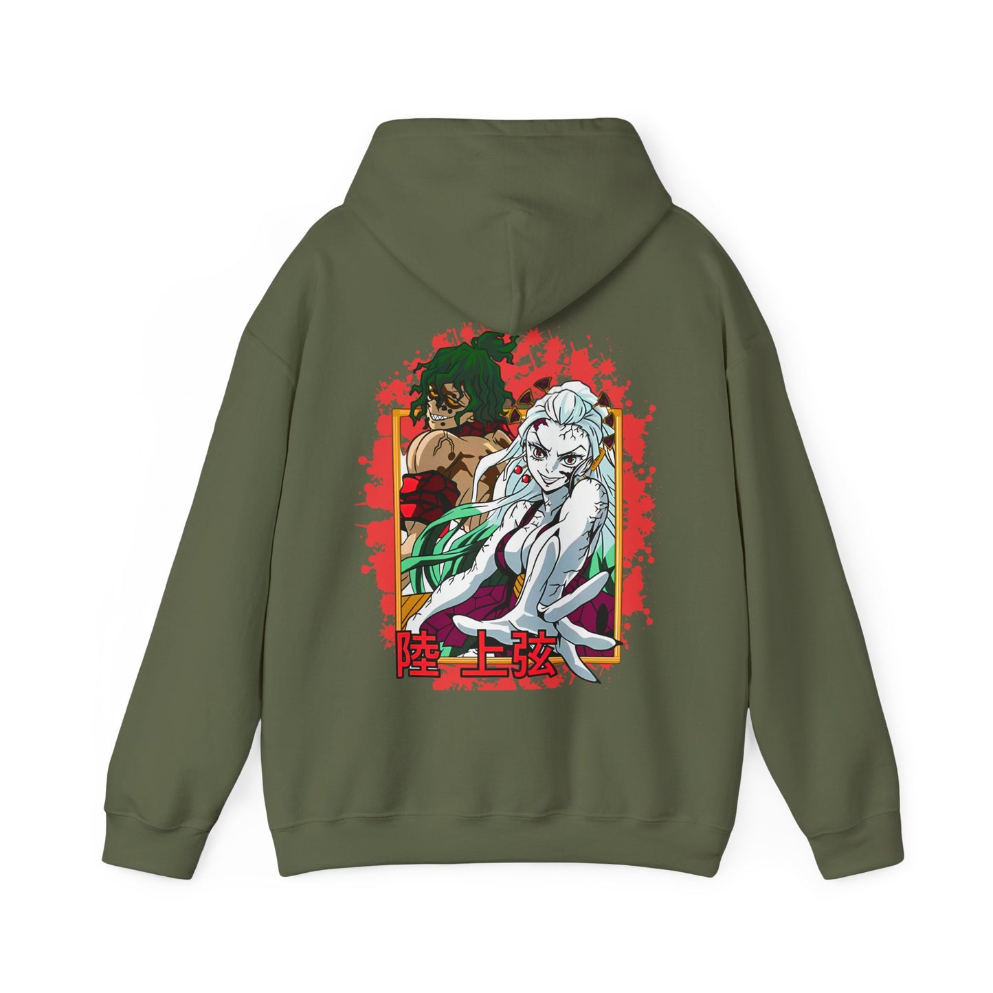 Daki Gyutaro Demon Slayer Back Print Hoodie – 100% Cotton Anime Hoodie for Upper Moon Fans