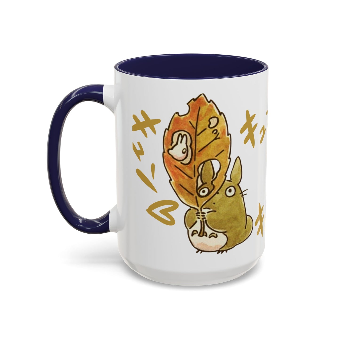 Cute Totoro Accent Mug – Studio Ghibli Color Handle Cup 11oz & 15oz – Kawaii Anime Coffee Mug Gift