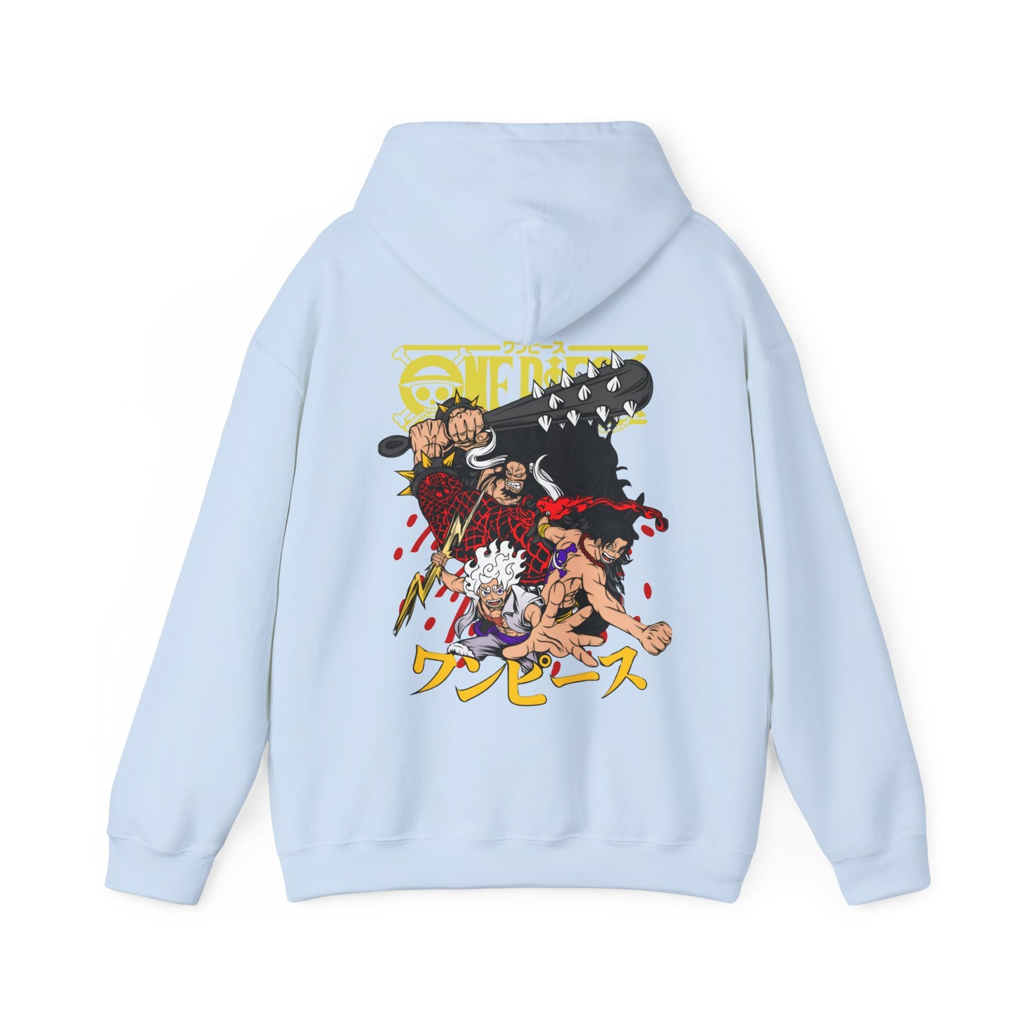 Kaido, Luffy & Ace Back Print Hoodie – 100% Cotton One Piece Anime Sweatshirt