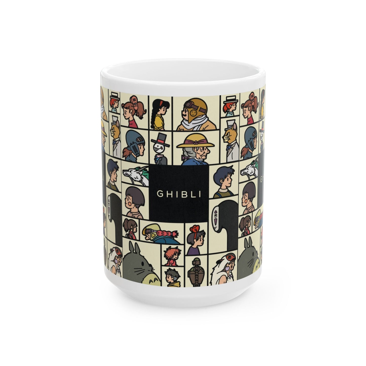 Studio Ghibli Characters Sketch Mug – 11oz & 15oz Ceramic Anime Coffee Cup