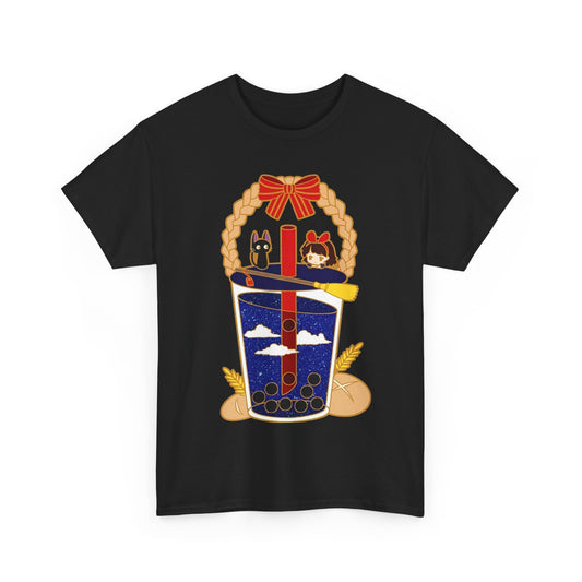 Kiki’s Delivery Service Smoothie Art T-Shirt | 100% Cotton Studio Ghibli Anime Tee