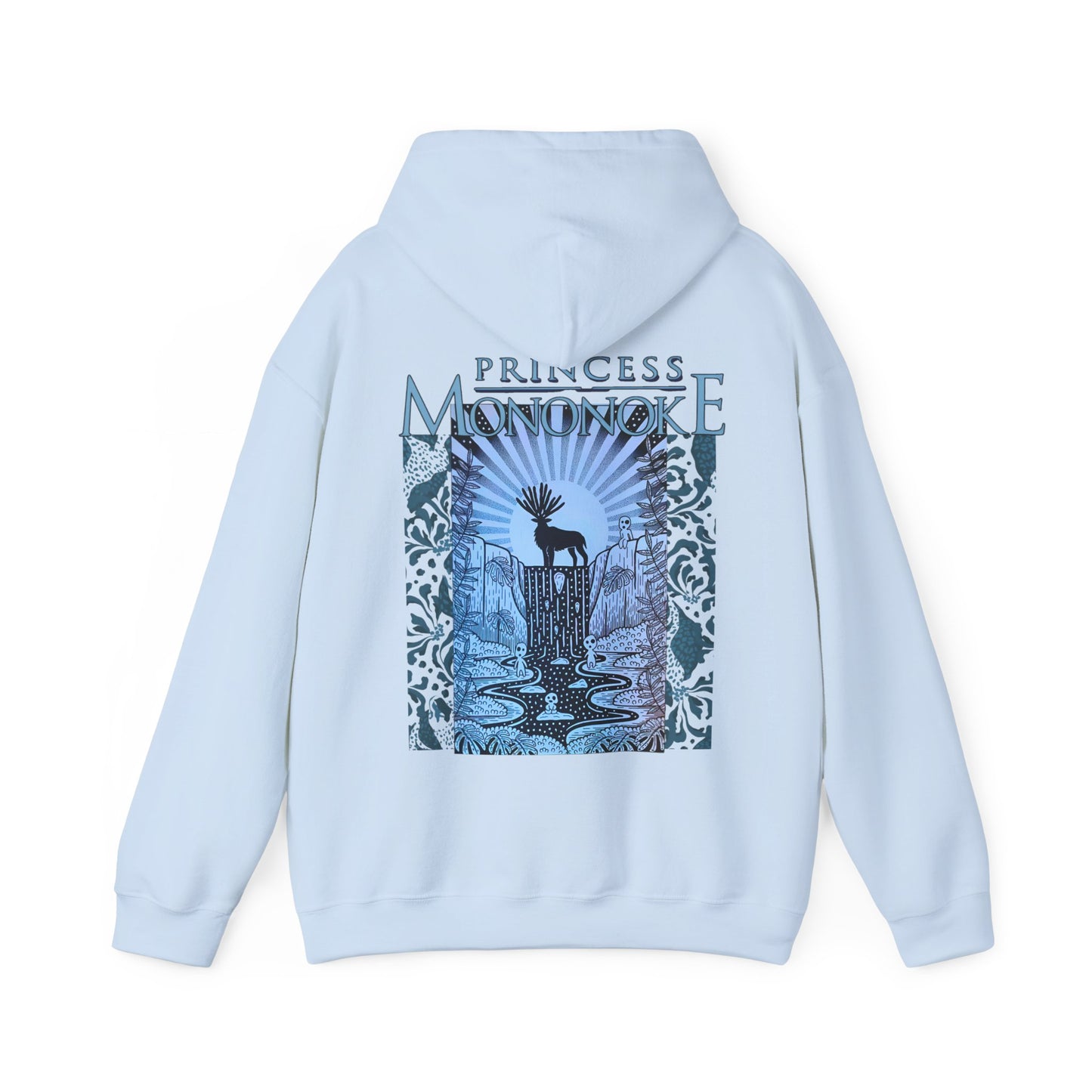 Mononoke Princess Forest Spirit Back Print Hoodie – 100% Cotton Studio Ghibli Anime Sweatshirt