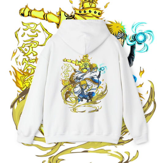 Minato Namikaze Back Print Hoodie – Naruto Anime Cotton Streetwear