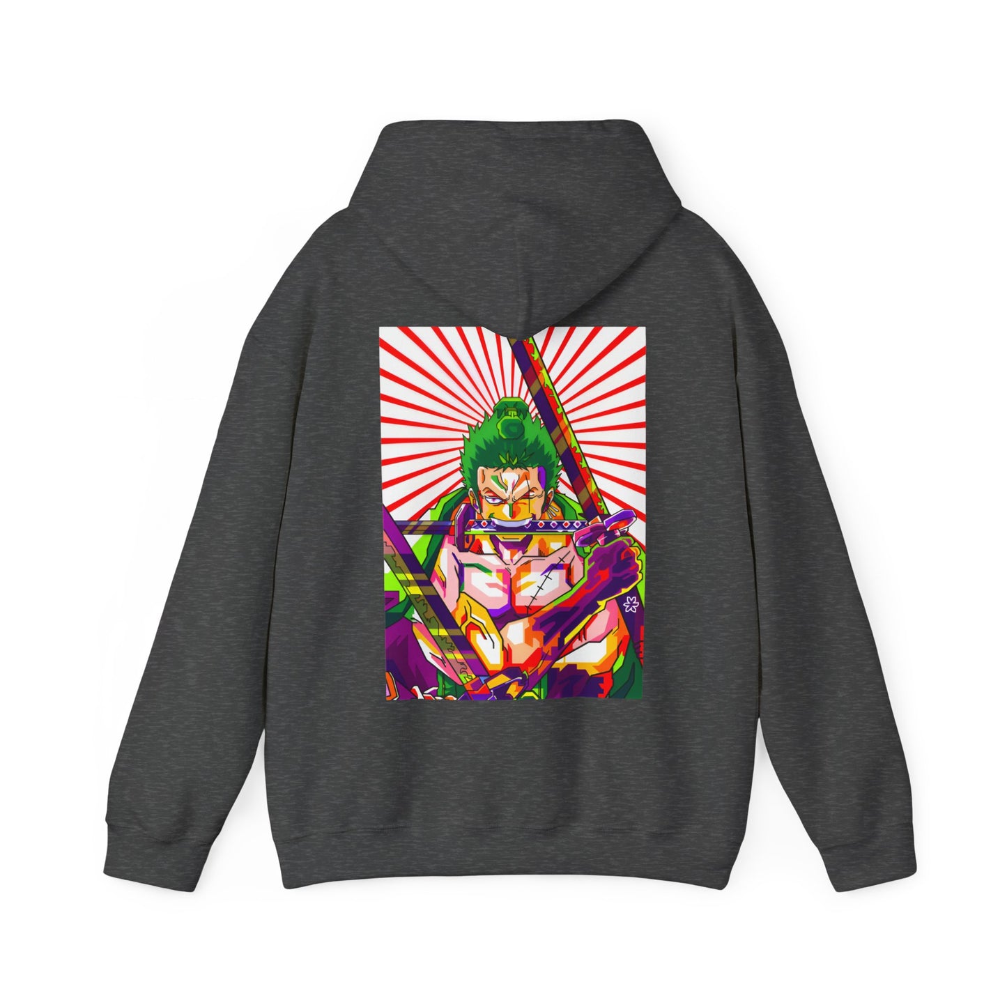 Zoro Style Back Print Hoodie – 100% Cotton One Piece Anime Sweatshirt for True Fans