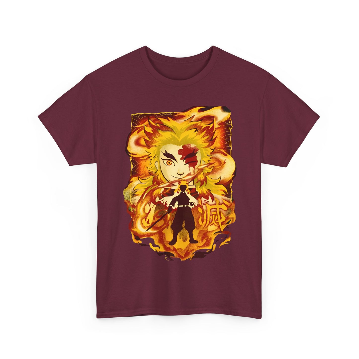 Kyojuro Rengoku Demon Slayer T-Shirt – 100% Cotton Anime Tee for Flame Hashira Fans