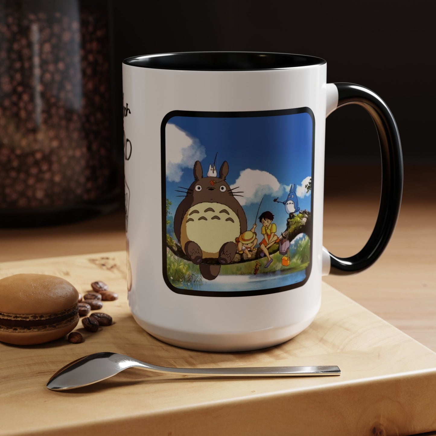 My Neighbor Totoro Accent Mug – Ghibli Collage Color Handle Cup 11oz & 15oz – Cute Anime Coffee Mug Gift