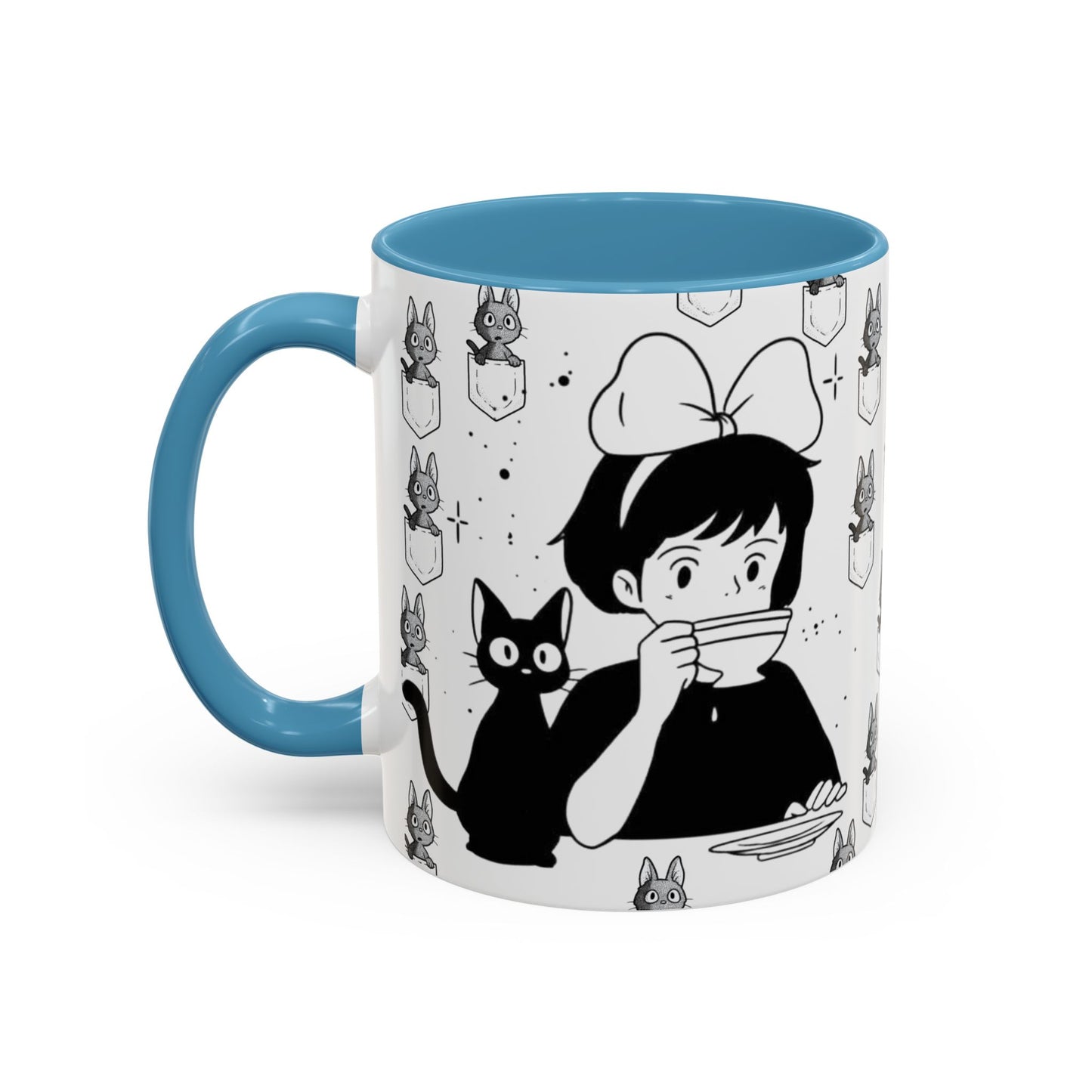 Kiki's Delivery Service Coffee Mug – Studio Ghibli Accent Handle Cup – 11oz & 15oz Anime Gift