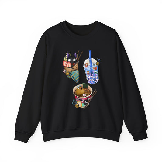 Studio Ghibli Food Sweatshirt – 100% Cotton Cozy Anime Pullover with Iconic Ghibli Dishes