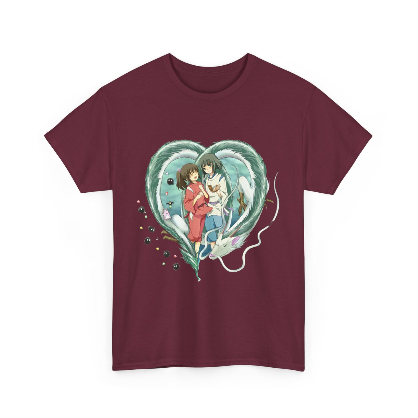 Chihiro and Haku Love T-Shirt – 100% Cotton Spirited Away Anime Shirt for Ghibli Fans