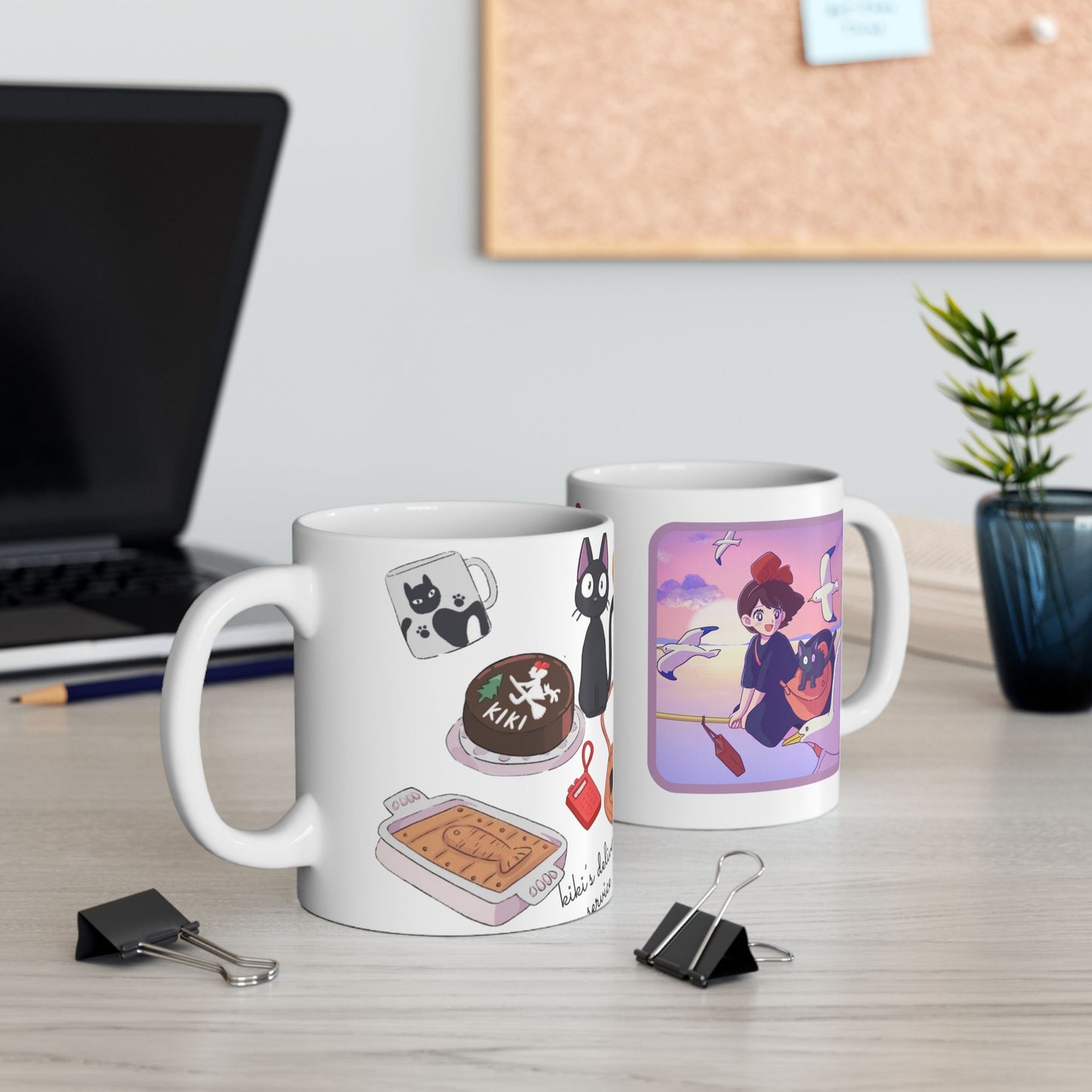 Jiji Funny Mug – Kiki’s Delivery Service Coffee Cup 11oz & 15oz – Cute & Humorous Ghibli Cat Anime Gift