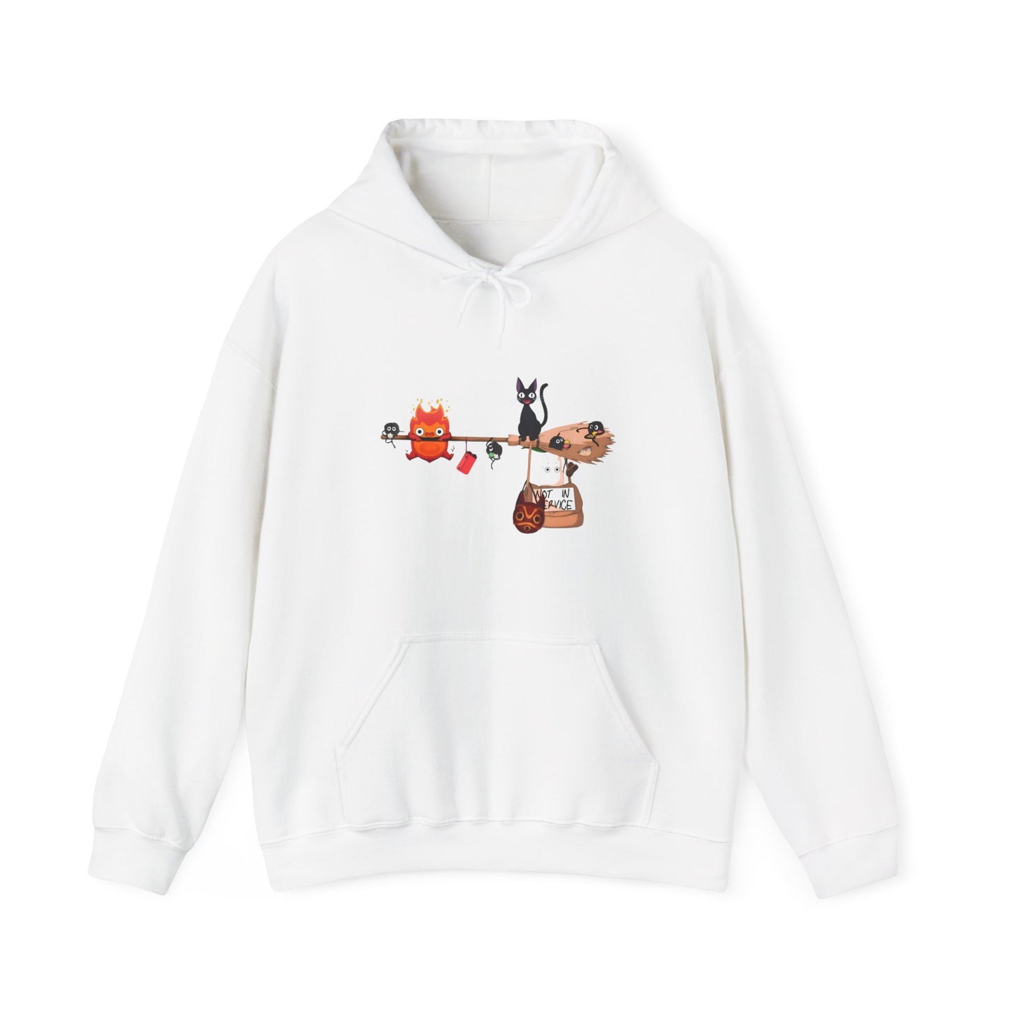 Calcifer Jiji Soot Sprites Hoodie – 100% Cotton Studio Ghibli Anime Character Hoodie