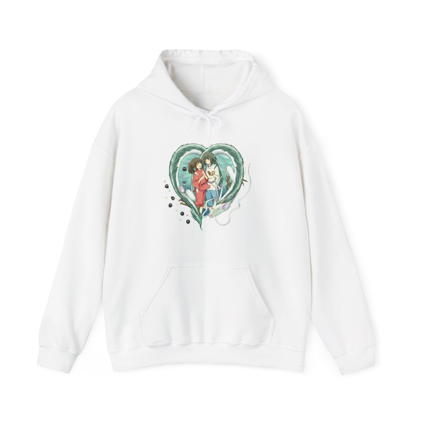 Chihiro and Haku Love Hoodie – 100% Cotton Spirited Away Anime Hoodie for Studio Ghibli Fans
