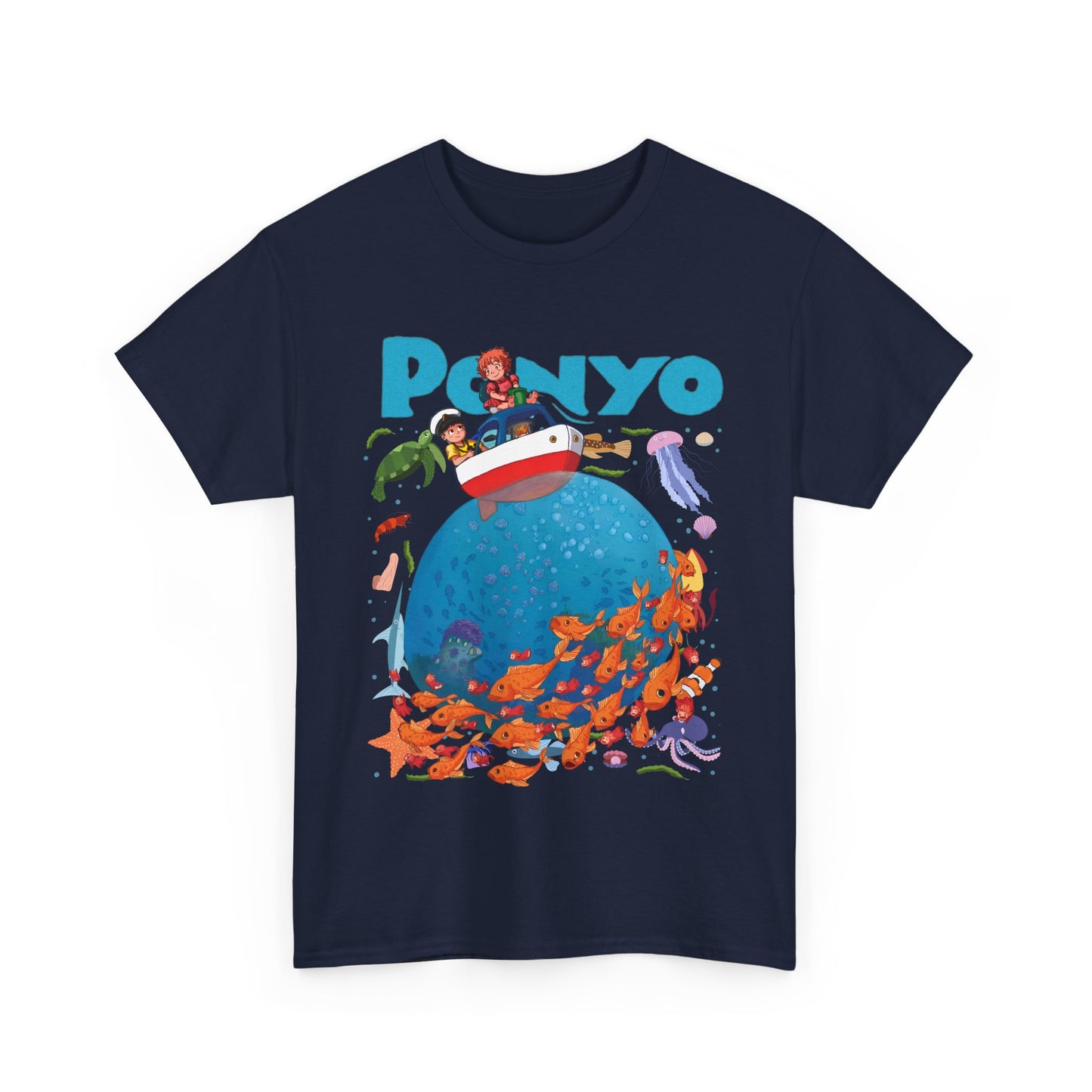 Ponyo and Sosuke Boat Adventure T-Shirt – 100% Cotton Studio Ghibli Inspired Tee