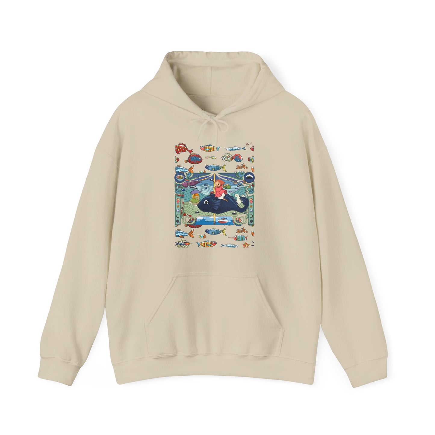 Ponyo Sea Love Hoodie – 100% Cotton Studio Ghibli Hoodie for Anime and Ocean Fans